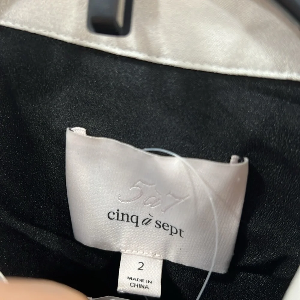 Cinq a Sept Sabelle Dress in Black & Ivory - Picture 4 of 8